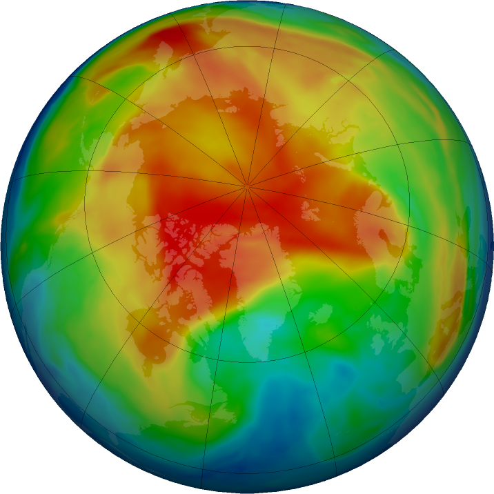 Arctic ozone map for 11 January 2019
